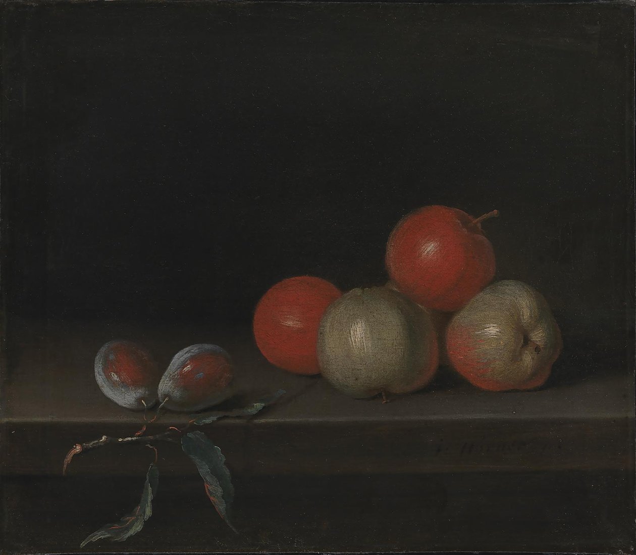 Epler og fersken på et bord av Johan Hörner