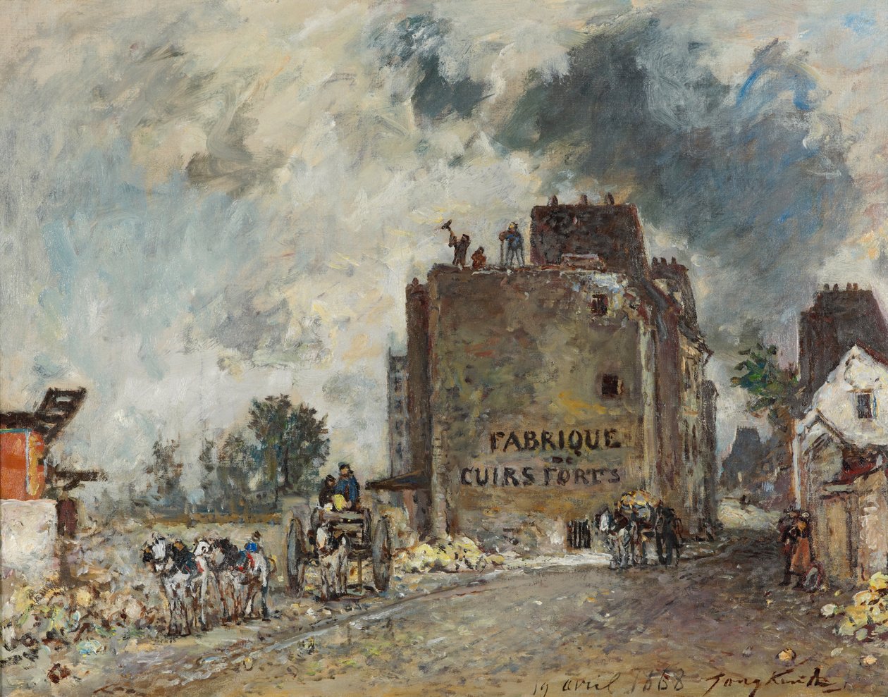 Rivingsarbeid i Rue des Franc-Bourgeois St. Marcel av Johan Jongkind
