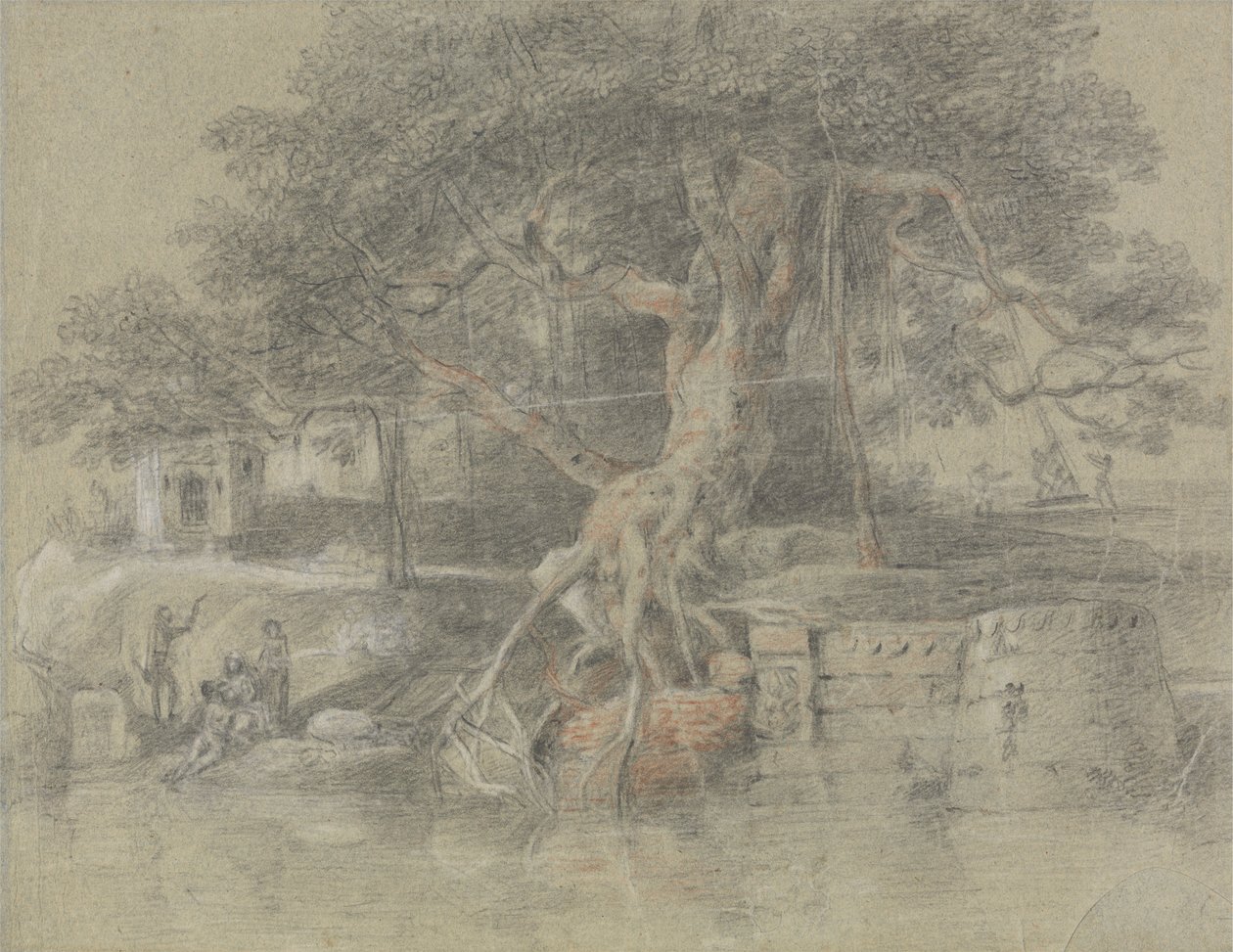 En døende hindu brakt til elven Ganges av Johan Joseph Zoffany
