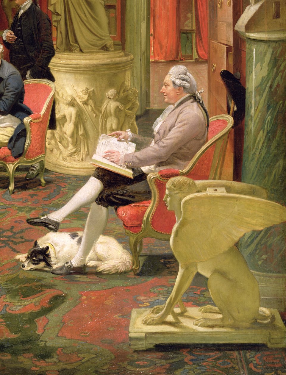 Charles Townley og hans venner i Towneley Gallery, detalj av Charles Townley 1737-1805 1781-83 olje på lerret detalj av 2288 av Johan Joseph Zoffany