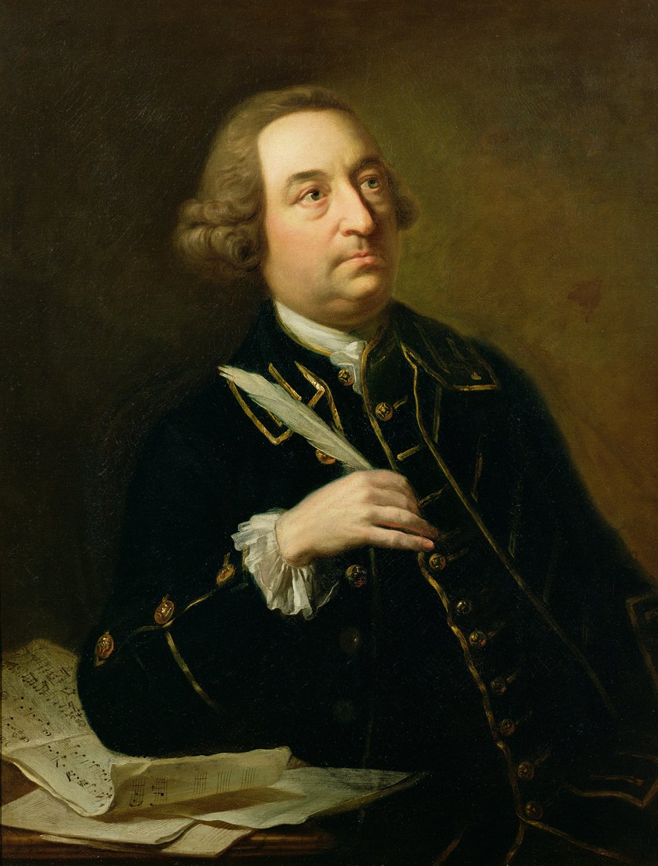 Portrett av John Christopher Smith (1712-95), musiker og amanuensis av Handel av Johan Joseph Zoffany