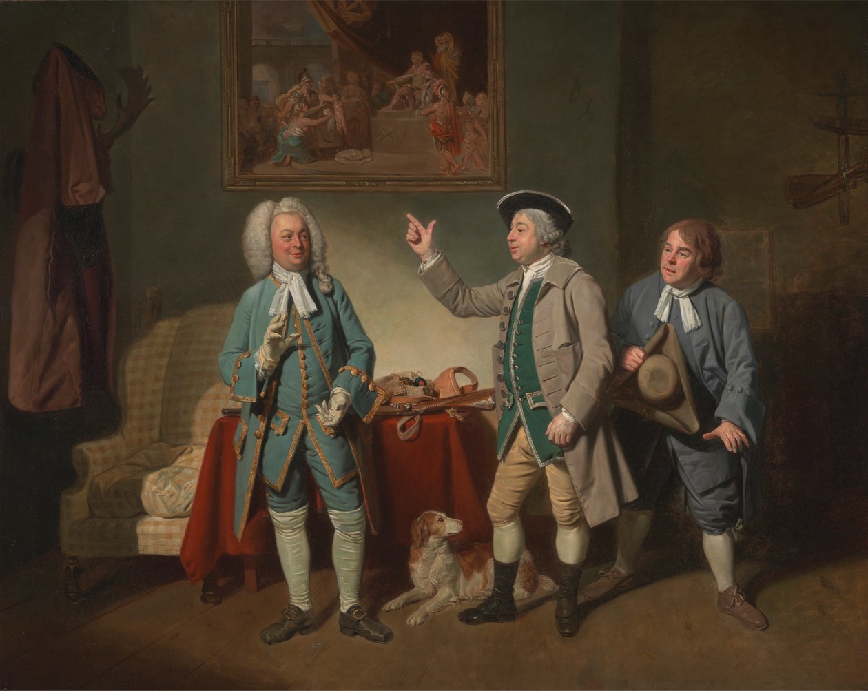 Edward Shuter, John Beard og John Dunstall i Isaac Bickertons "Love in a Village" av Johan Joseph Zoffany RA
