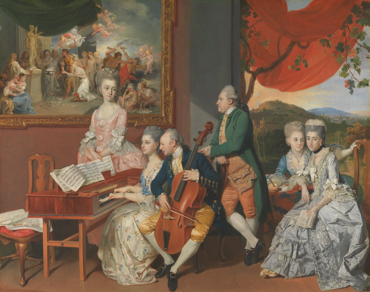 Gore-familien med George, tredje Earl Cowper av Johan Joseph Zoffany RA