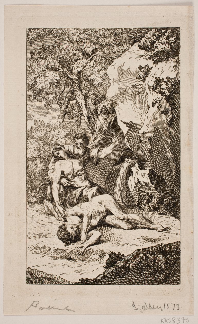 Illustrasjon til Salomon Gessners "Abels død", 1764 av Johan Martin Preisler