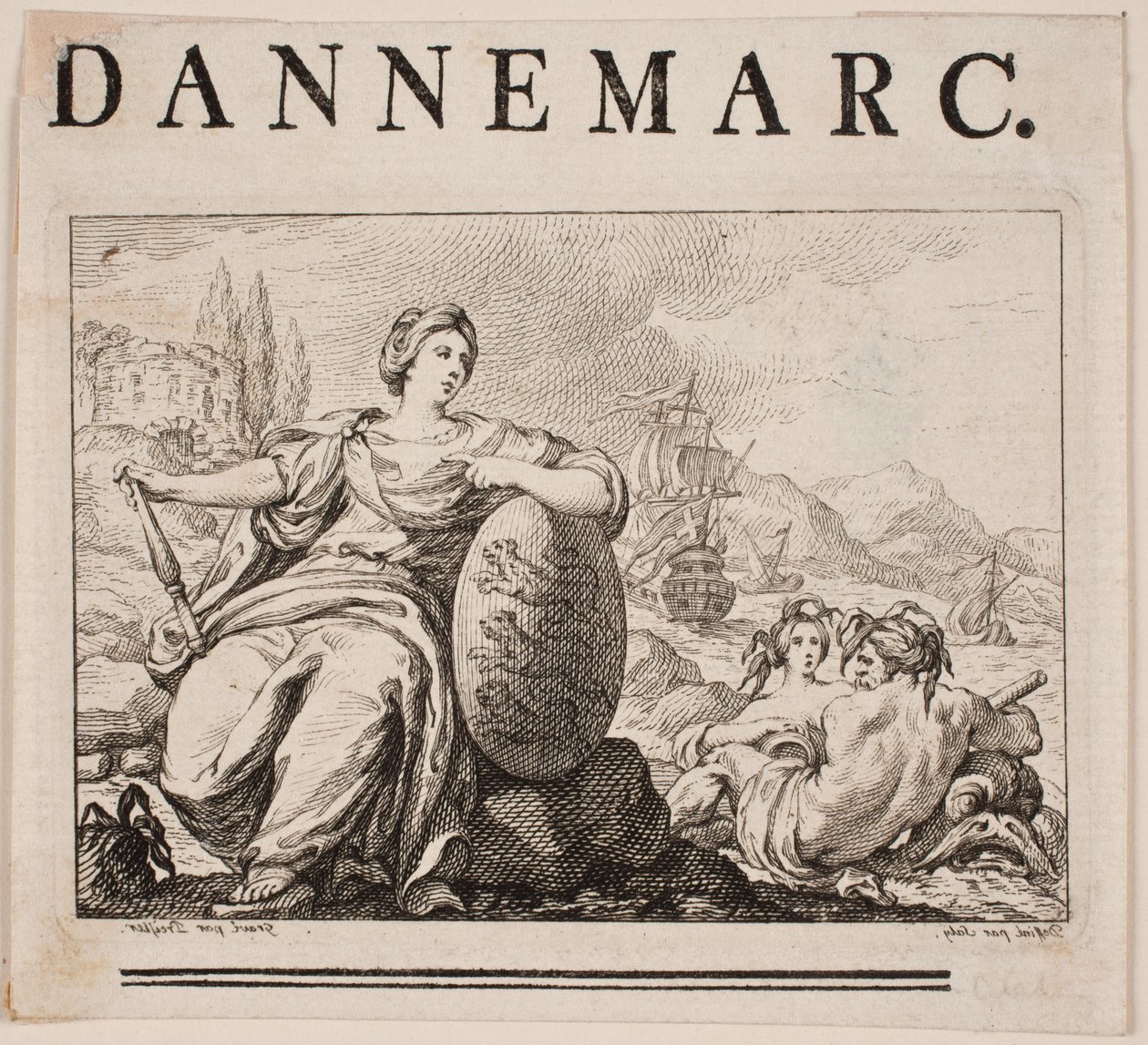 Vignet til P. H. Mallet: Danmarks historie I, 1758 av Johan Martin Preisler