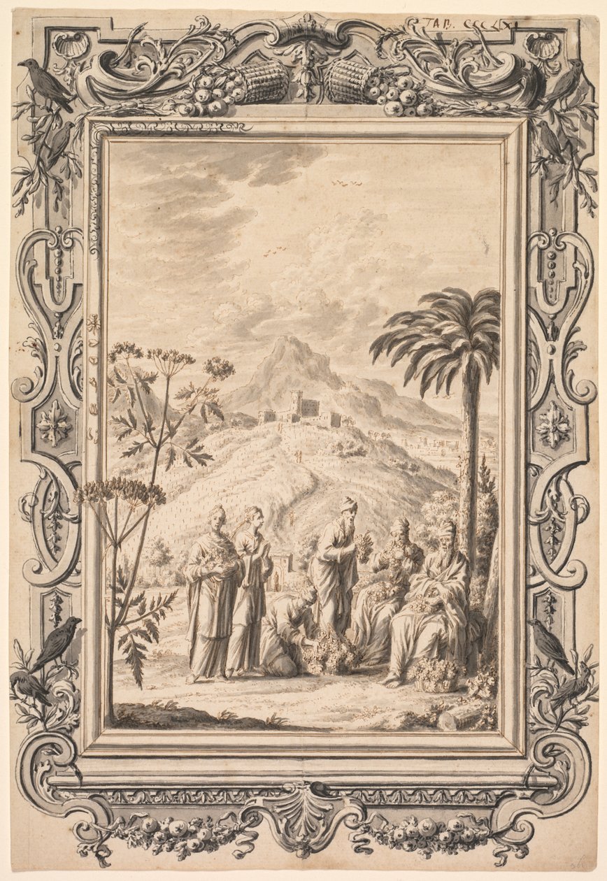 Illustrasjon og kantdesign for Kupfer-Bibel (kobberbibel) av Johan Melchior Füssli