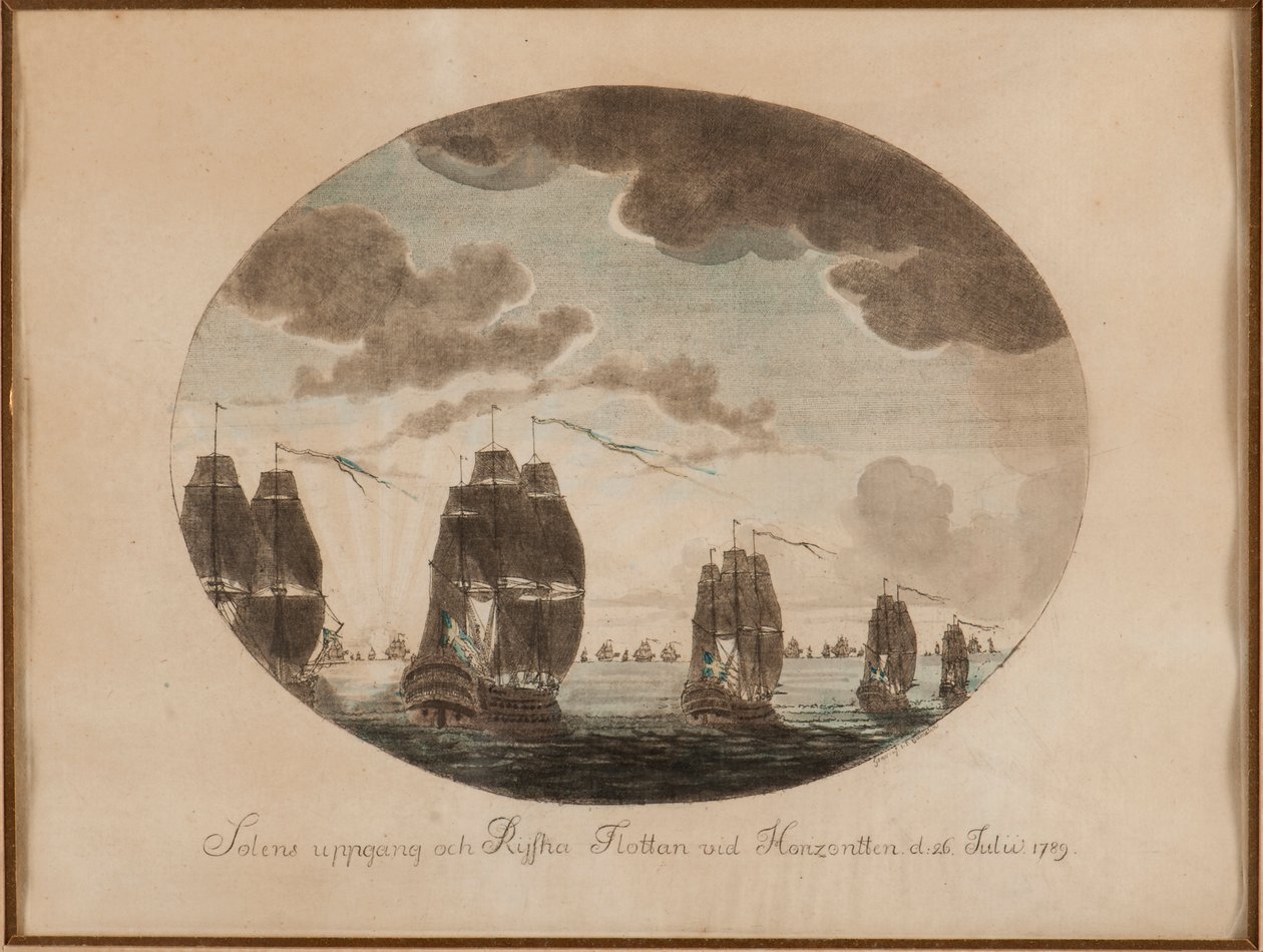 Sjøslaget ved Öland 26. juli 1789, ca. 1790. av Johan Petter Cumelin