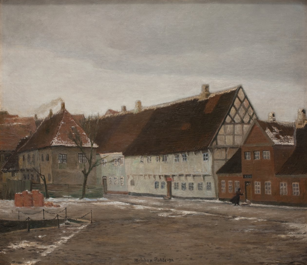 Vinterkveld i Ribe, Jylland av Johan Rohde