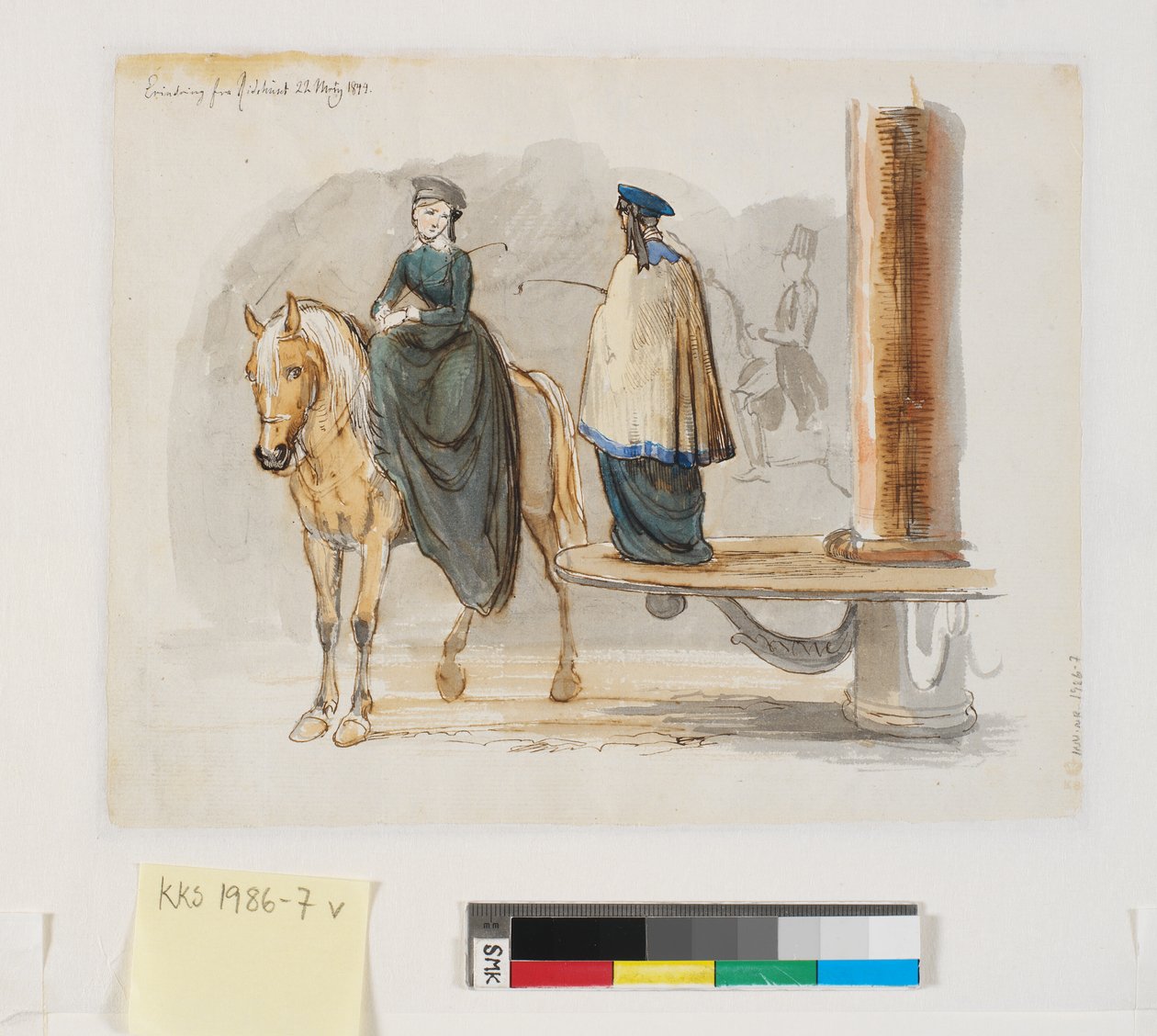 «Minne fra ridehuset. 22. mars 1844.» av Johan Thomas Lundbye