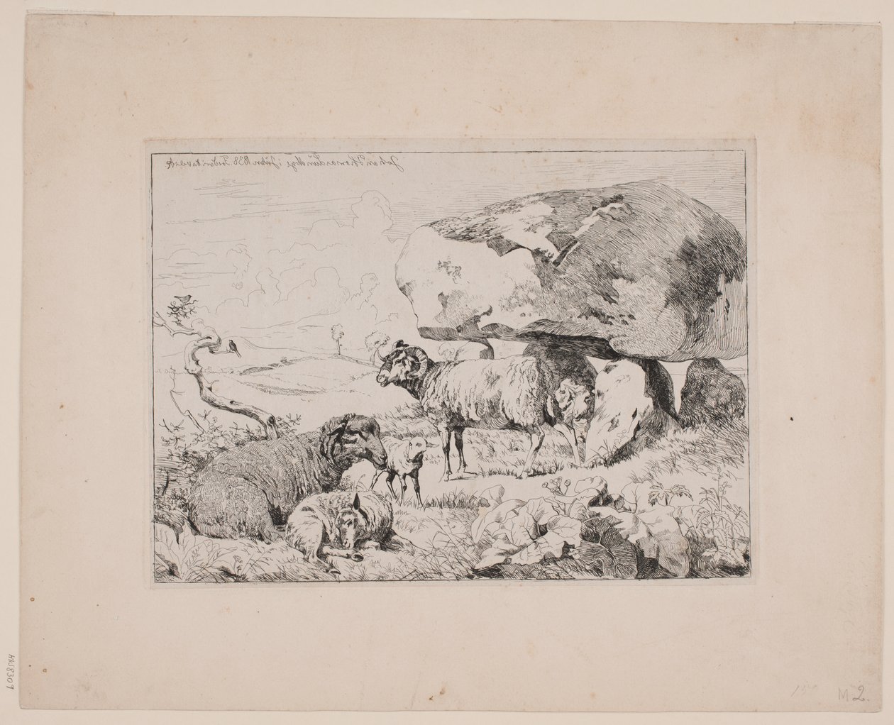 Sauer ved en gravhaug av Johan Thomas Lundbye