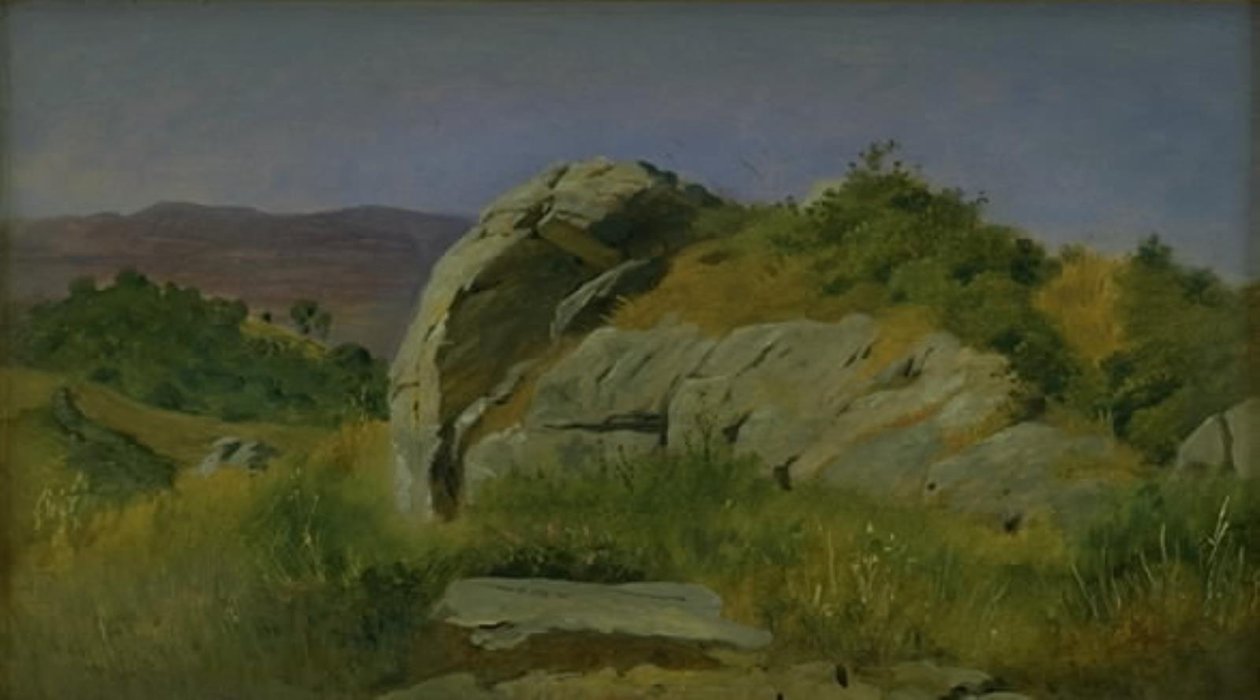 Landskap med steiner i forgrunnen. Civitella, Italia av Johan Thomas Lundbye