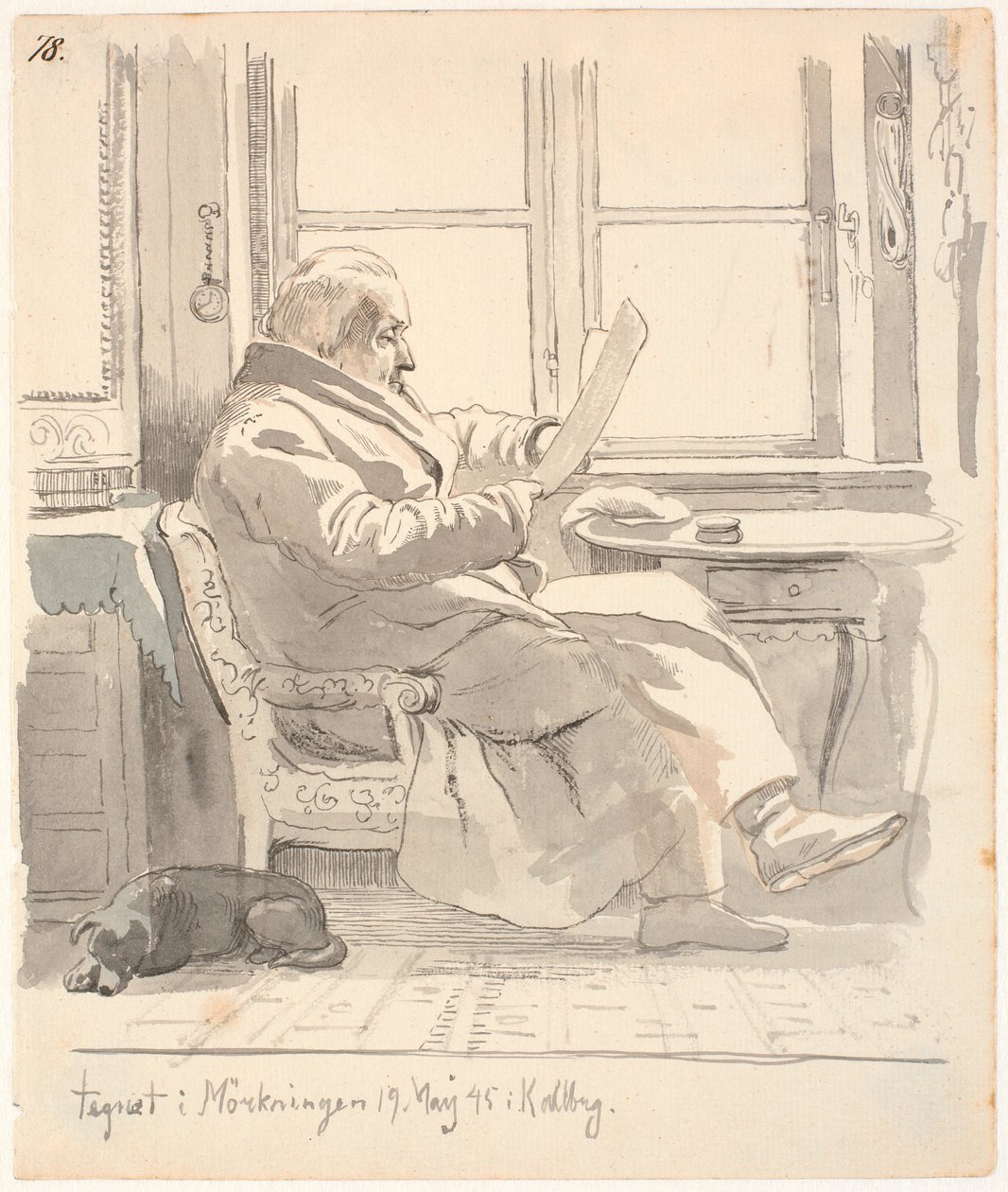 Portrett av J. Th. Lundbyes bestefar, justisråd og tollforvalter E. Bonnevie av Johan Thomas Lundbye