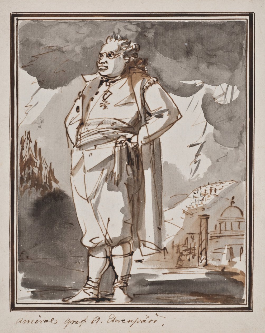 Carl August Ehrensvärd i helfigur av Johan Tobias Sergel