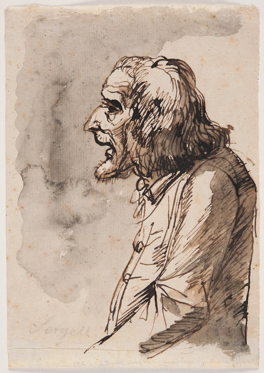 Portrett av en gammel mann av Johan Tobias Sergel