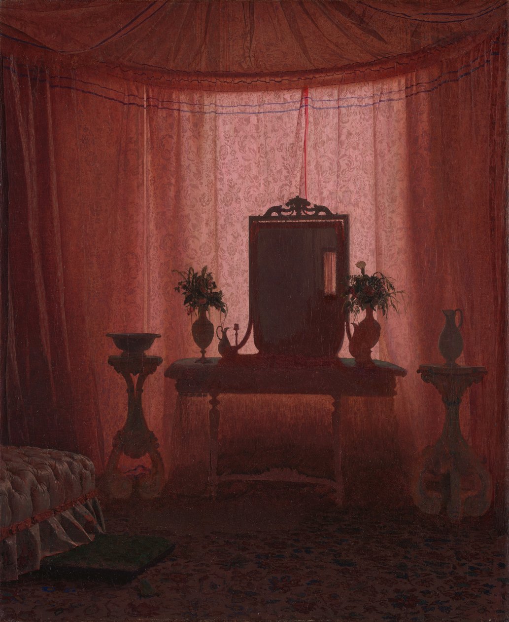 Et soverom i Bernstorff Palace nær København, ca. 1845. av Johan Vilhelm Gertner