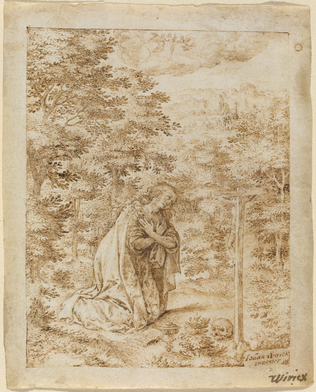 Maria Magdalena ber i villmarken av Johan Wierix