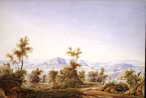 Utsikt over Athen med Parthenon i det fjerne av Johan Wolfensberger