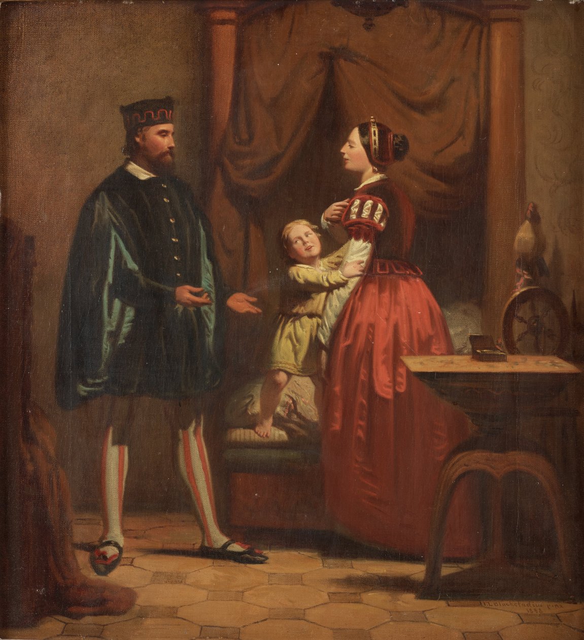 Karin Månsdotter, Erik XIV og sønnen Gustav, 1858 av Johan Zacharias Blackstadius