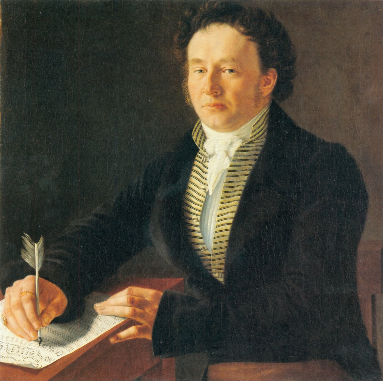 Portrett av komponisten Ludwig (Louis) Spohr i Kassel i 1824 av Johann August Nahl the Younger