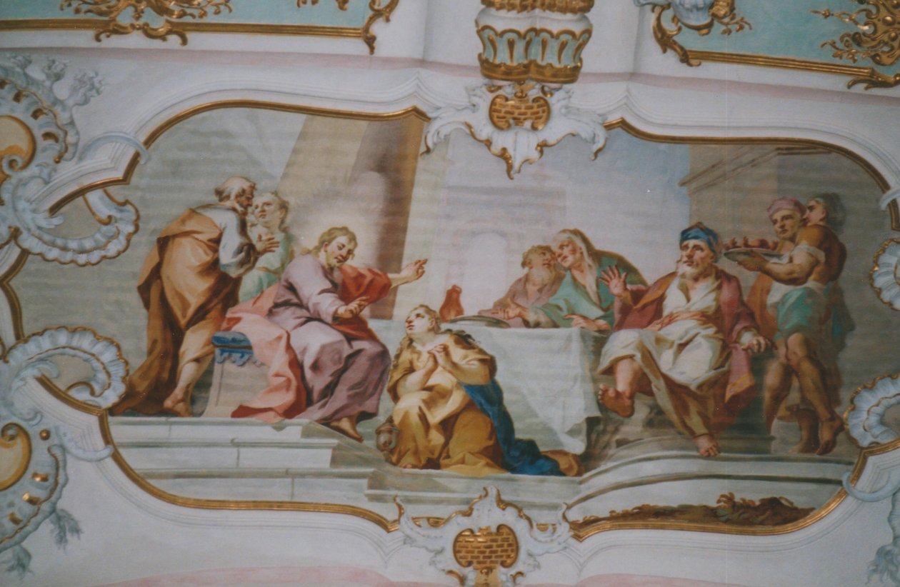 Freskomaleri i kirkeskipet av Johann Baptist Zimmermann