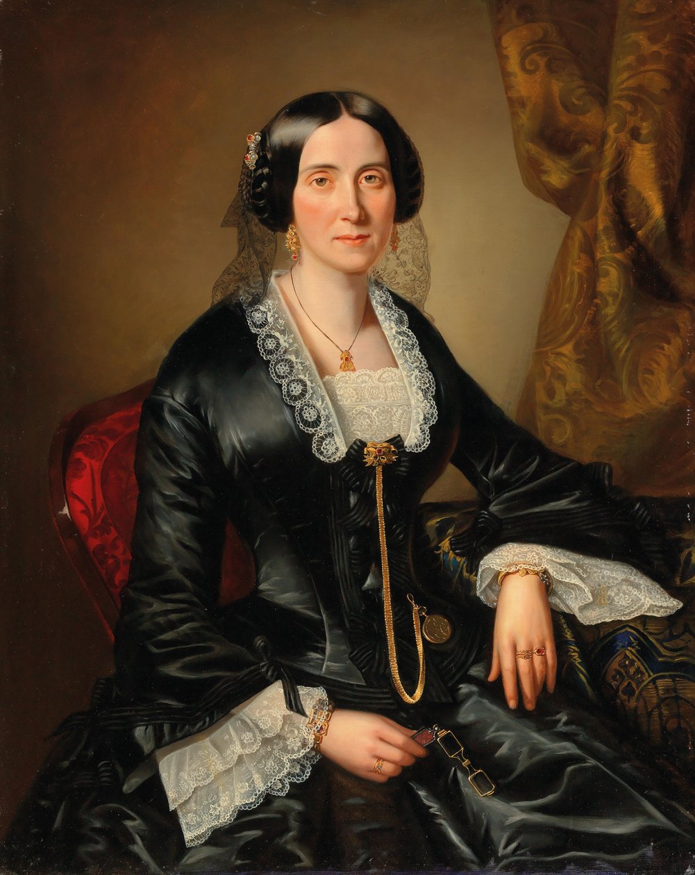 Portrett av Johanna Bujatti, neé Alle, i Wien av Johann Christian Mayer