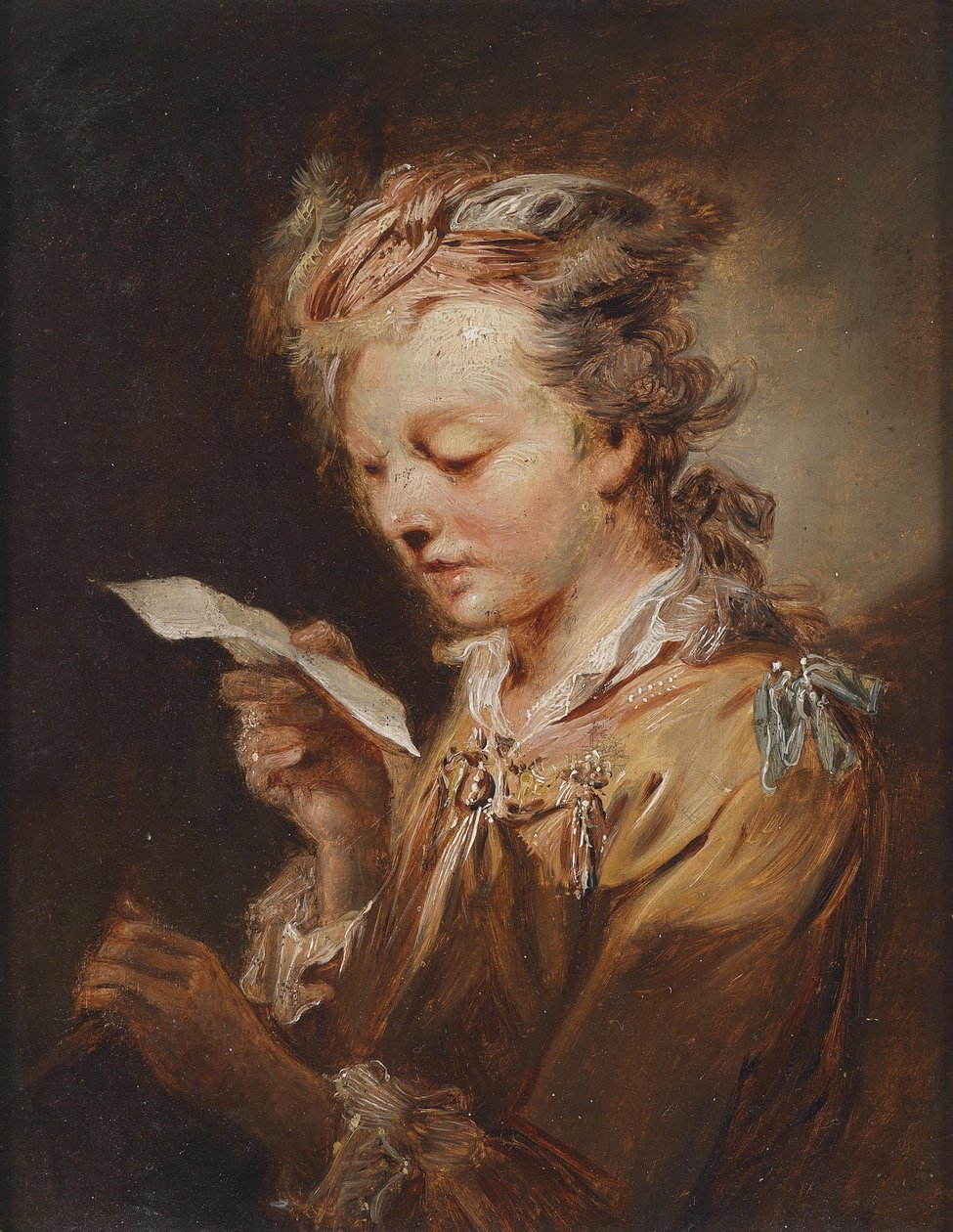 Portrett av en lesende ung mann av Johann Conrad Seekatz