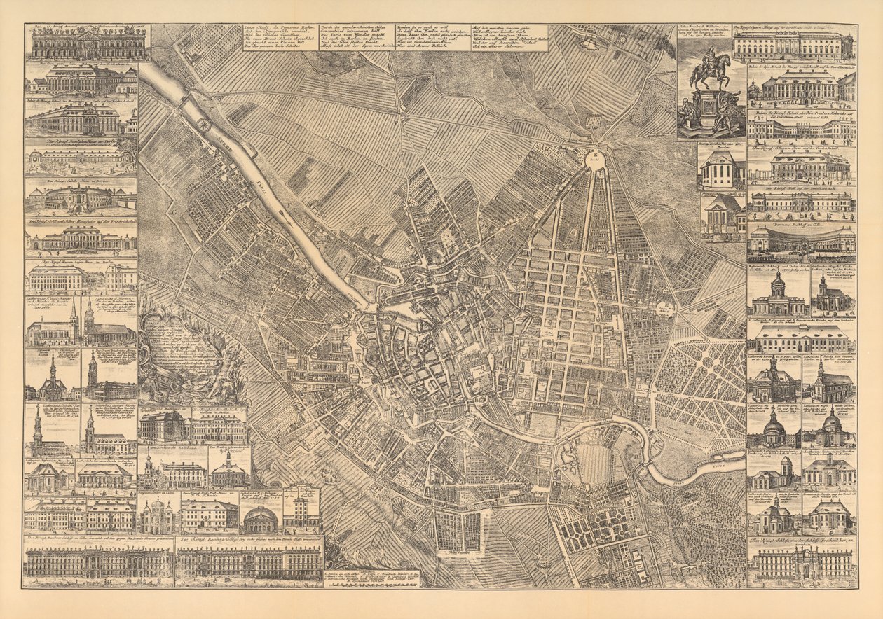 Kart over Berlin som viser bygninger av interesse, 1773 av Johann David Schleuen