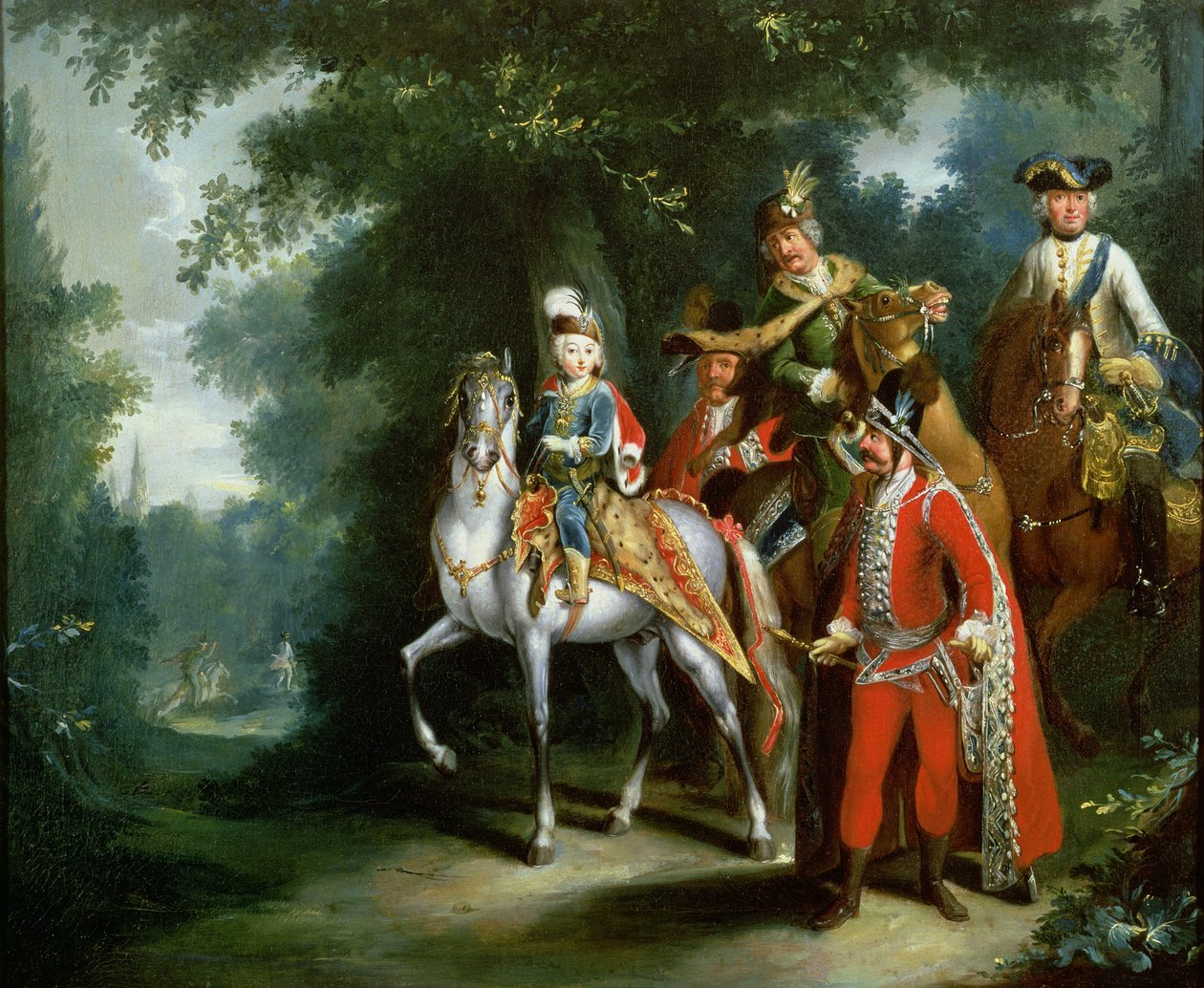 Joseph II, keiser av Tyskland (1741–90) lærte å ri i en alder av seks, 1748 av Johann Elias Ridinger or Riedinger