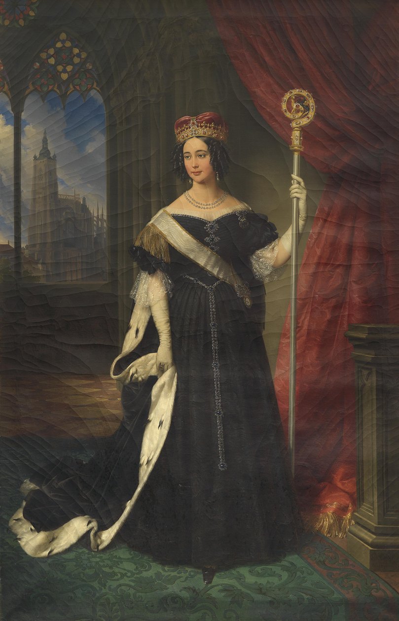 Erkehertuginne Maria Theresa, dronning av Napoli og Sicilia, som abbedisse for det aristokratiske klosteret i Praha Hradcany av Johann Ender