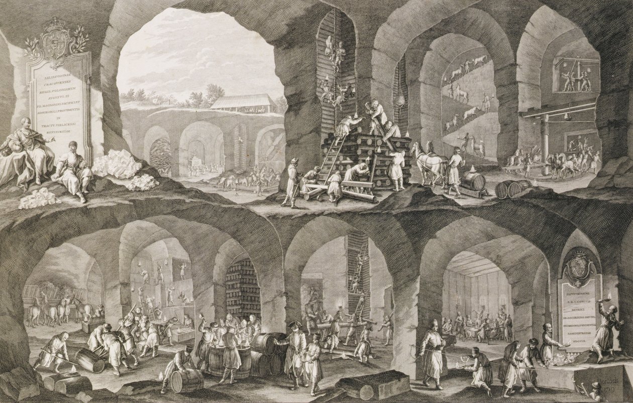 Inne i en saltgruve i Wieliczka av Johann Esaias Nilson