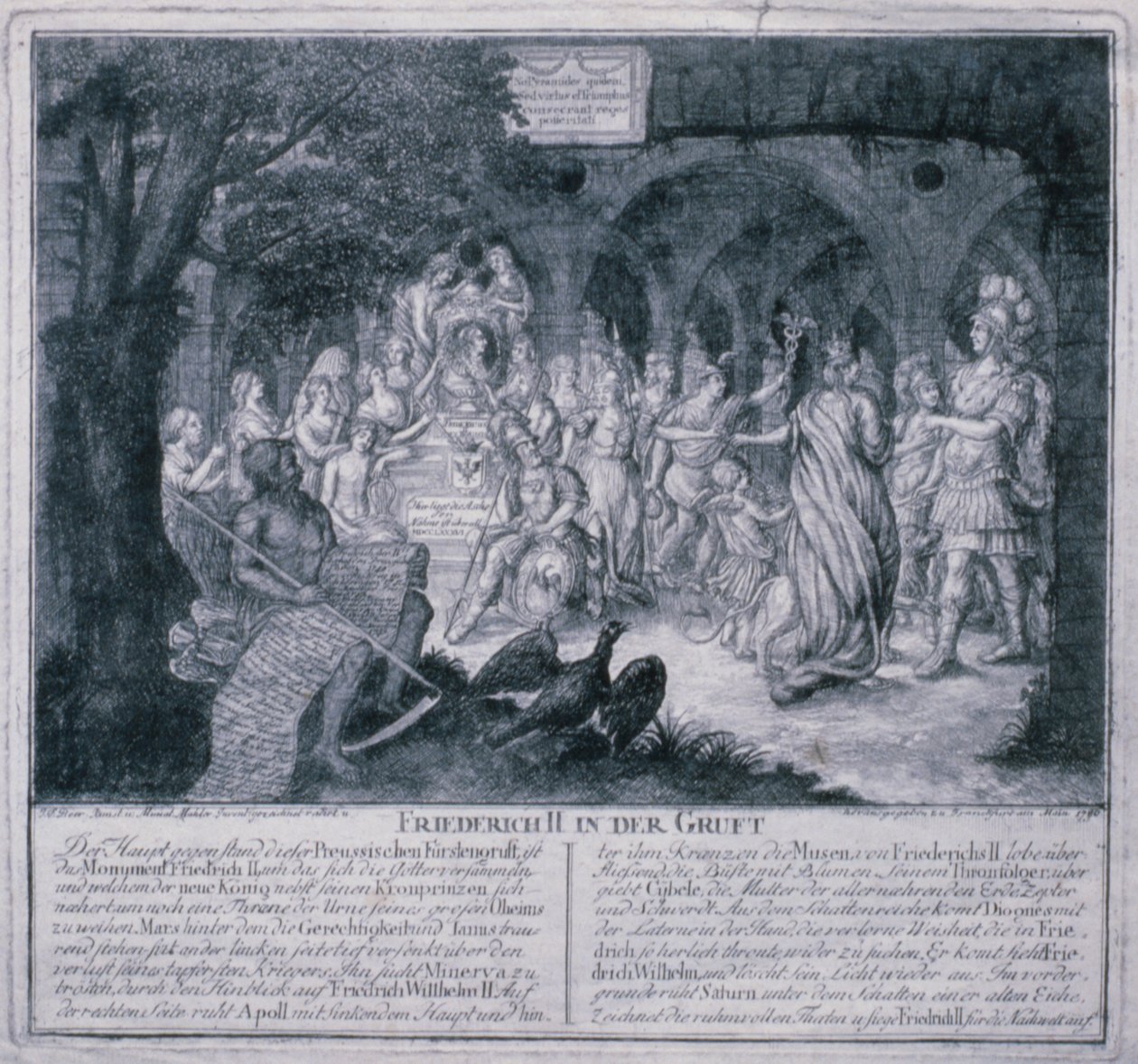 Frederick II i krypten, 1786 av Johann Friedrich Beer