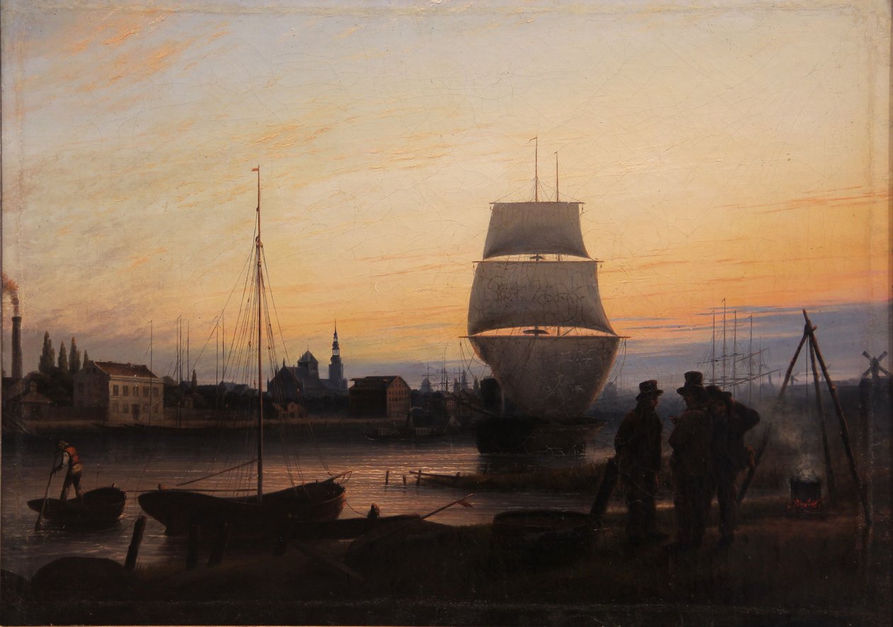 Greifswald havn av Johann Friedrich Boeck