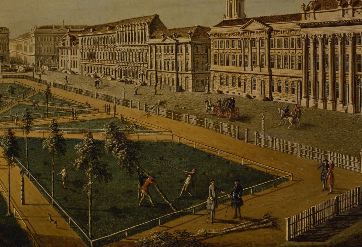 Utsikt over Wilhelmsplatz fra nord, 1773 av Johann Friedrich Meyer