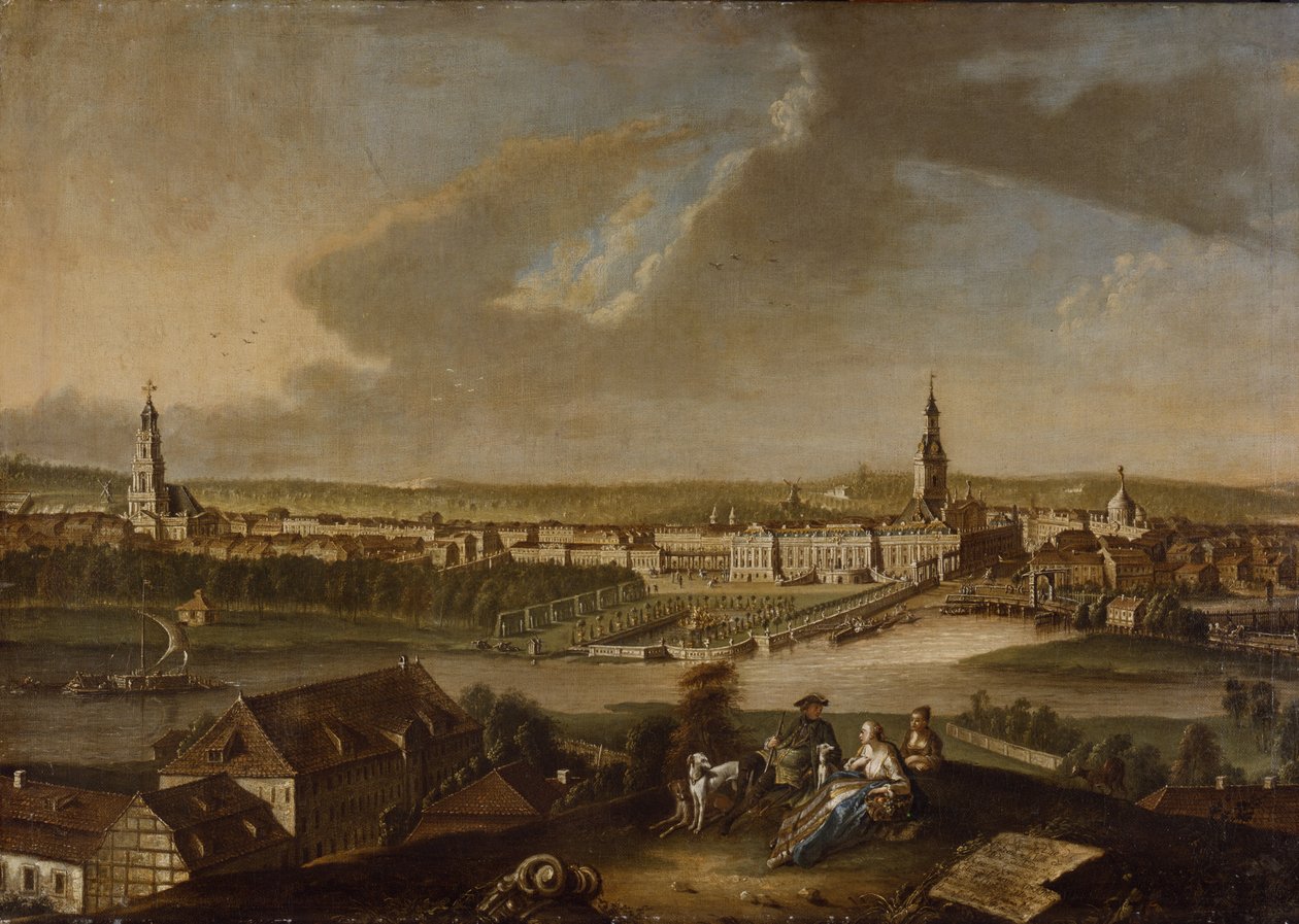 Utsikt over Potsdam fra Brauhausberg, 1772 av Johann Friedrich Meyer
