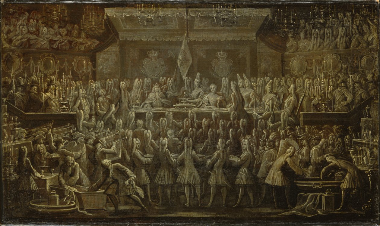 Prøyssisk kroningsmiddag for Frederick I, 1701 av Johann Friedrich Wentzel