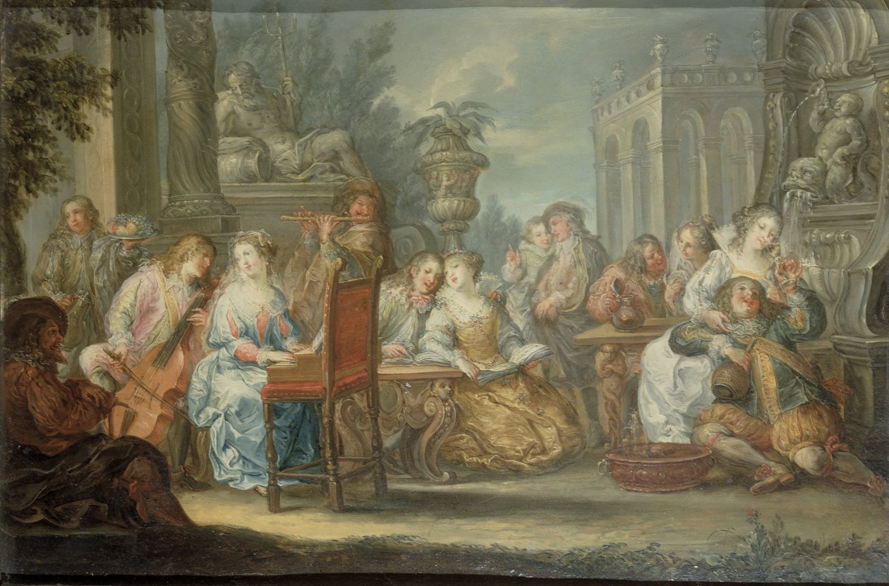 Fete Champetre (en av et par) av Johann Georg Platzer