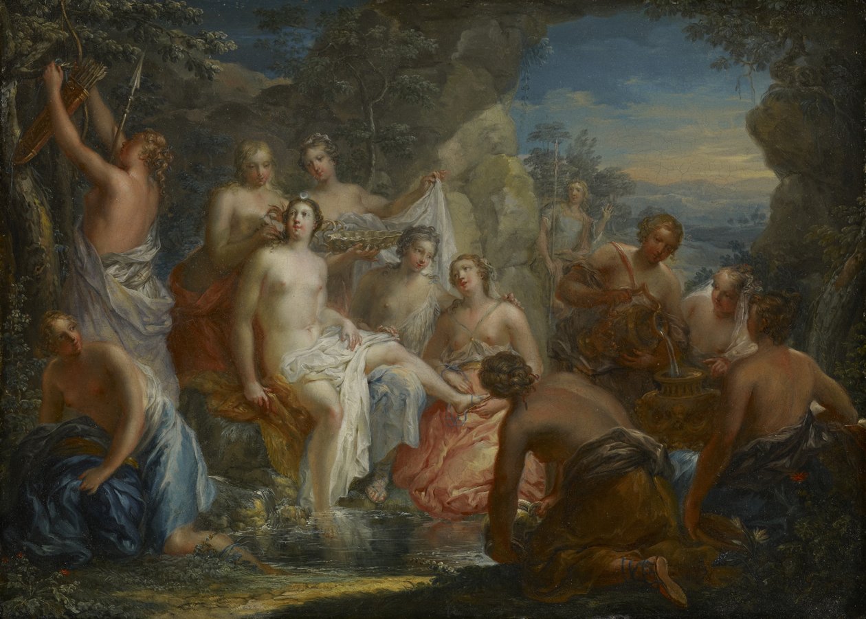 The Bath of Diana, ca. 1730 (olje på kobber) av Johann Georg Platzer