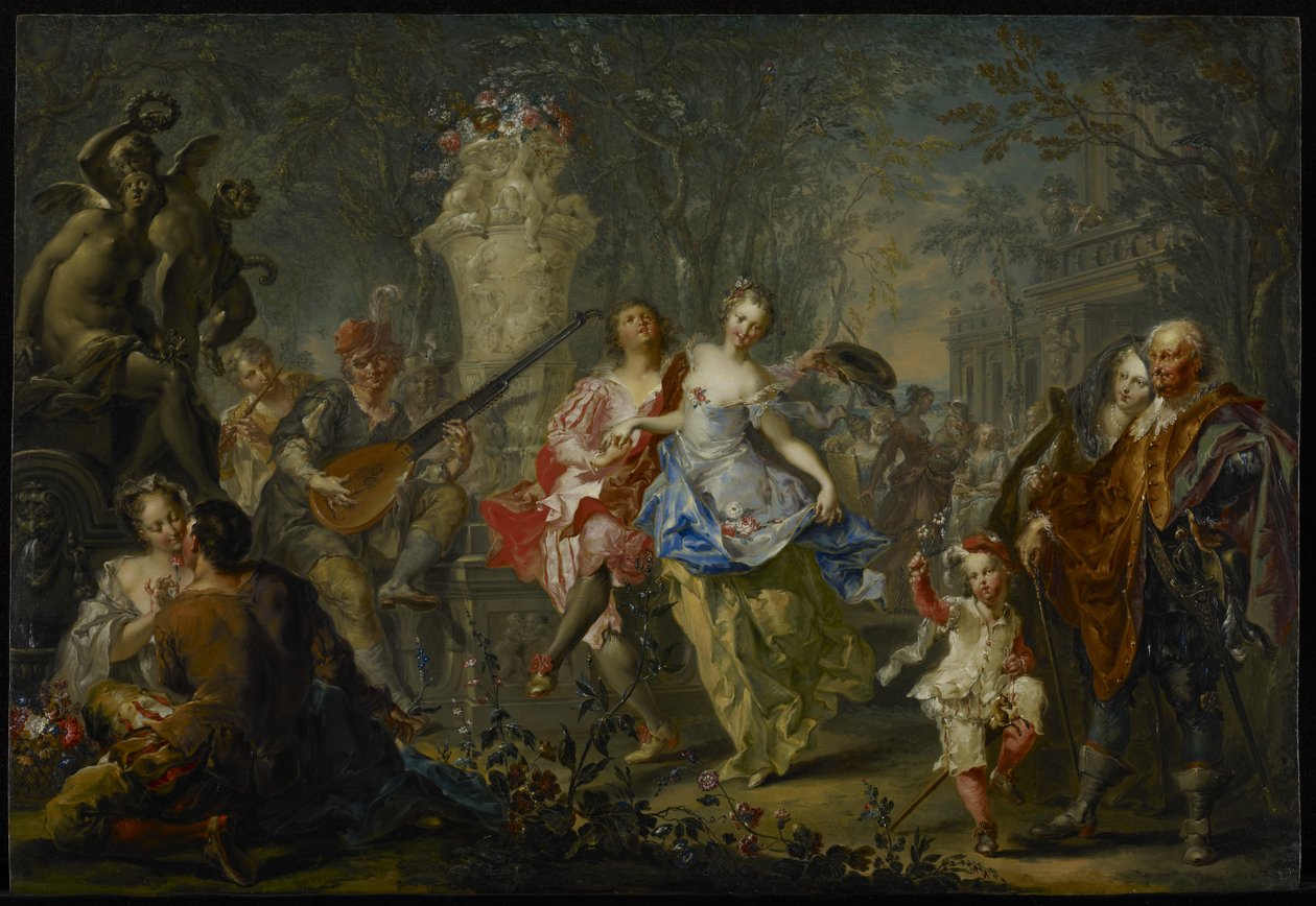 Årtidenes gleder: Vår, ca. 1730 (olje på kobber) av Johann Georg Platzer