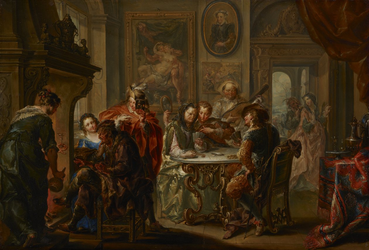 Årtidenes gleder: vinter, ca. 1730 (olje på kobber) av Johann Georg Platzer