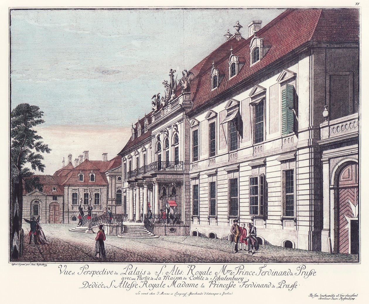 Utsikt over Ordenspalais på Wilhelmplatz, gamle Berlin av Johann Georg Rosenberg