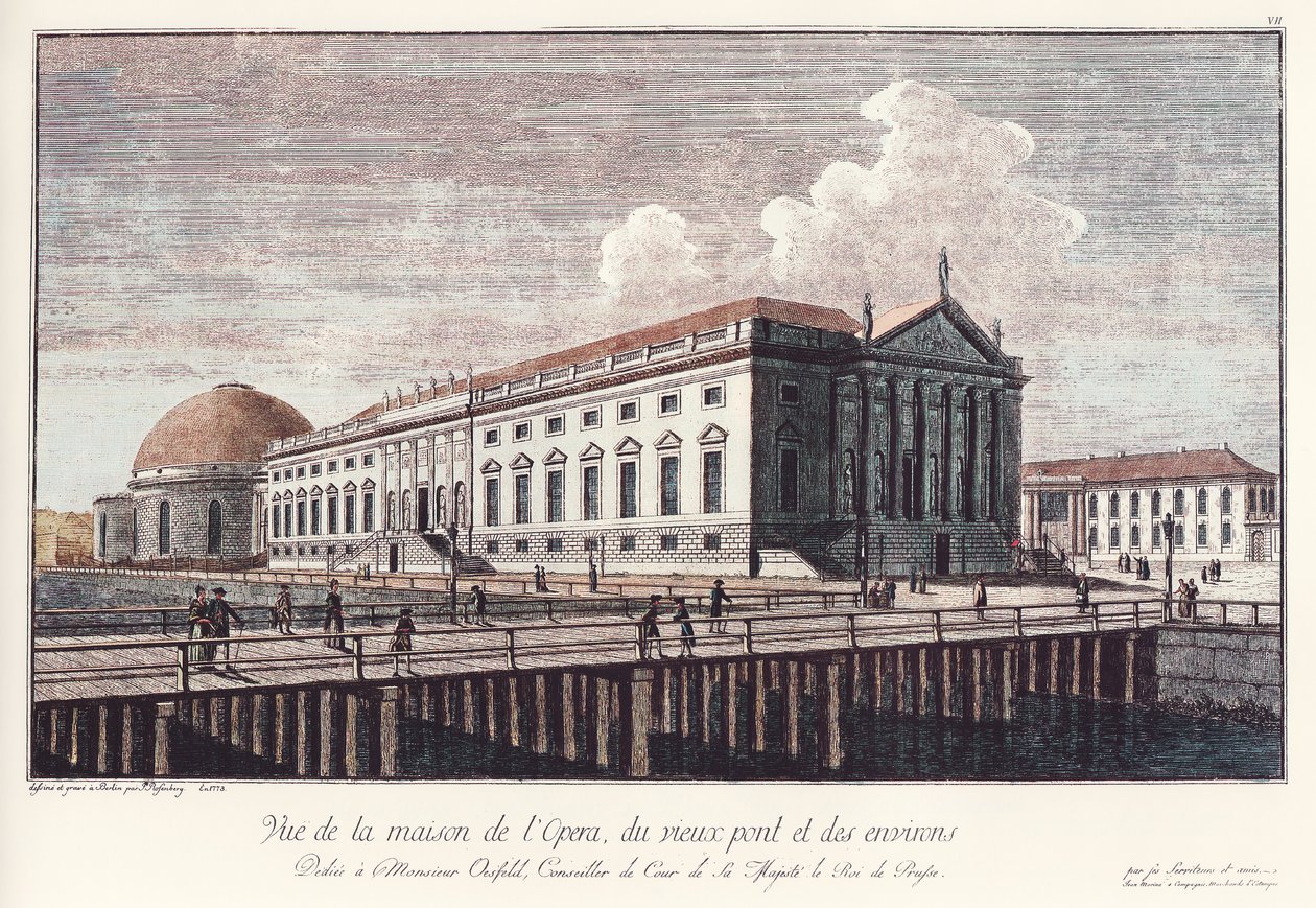Det kongelige operahuset i Berlin, nå Statsoperaen Unter den Linden, i 1773. av Johann Georg Rosenberg