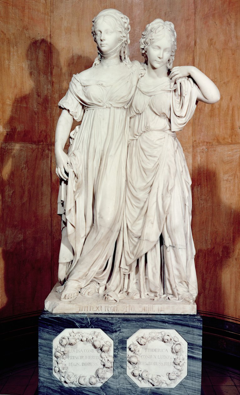 Dobbel statue av prinsessene Louise (1776-1810) og Frederica (1778-1841) av Preussen, 1795 (marmor) av Johann Gottfried Schadow