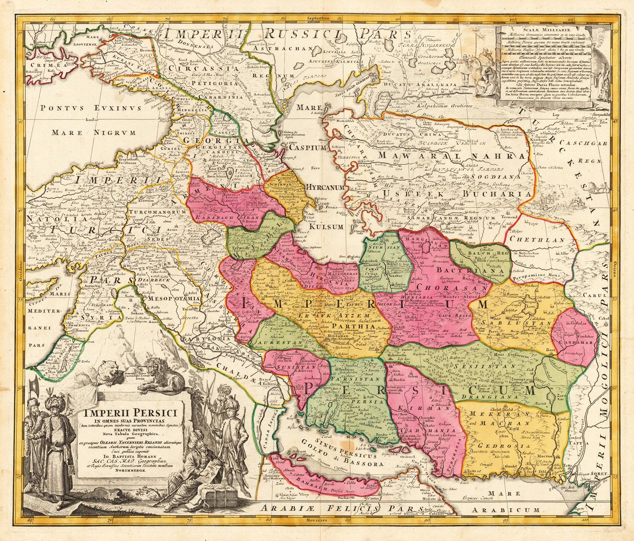Kart over Persia av Johann Baptista Homann