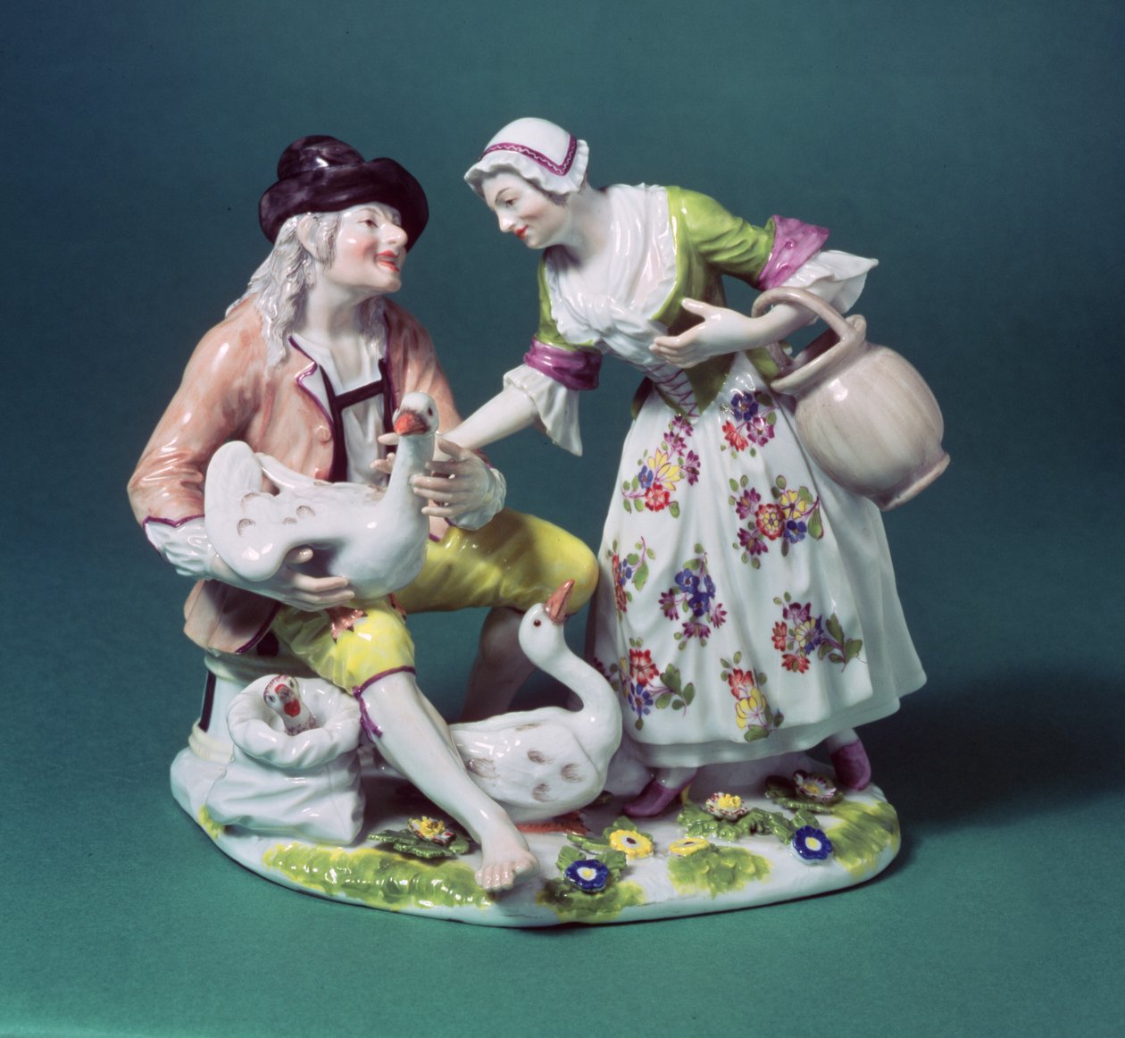 Meissen-figur av en fjærfeselger, ca. 1750 (porselen) av Johann Joachim Kaendler