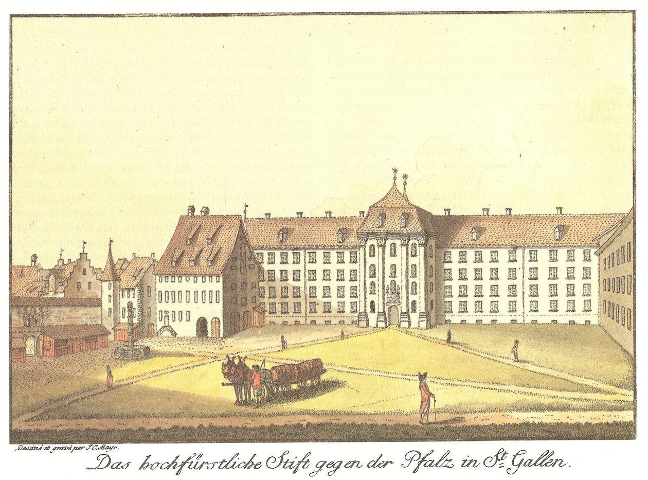 Det høye fyrstelige klosteret mot Pfalz i St. Gallen av Johann Konrad Mayr