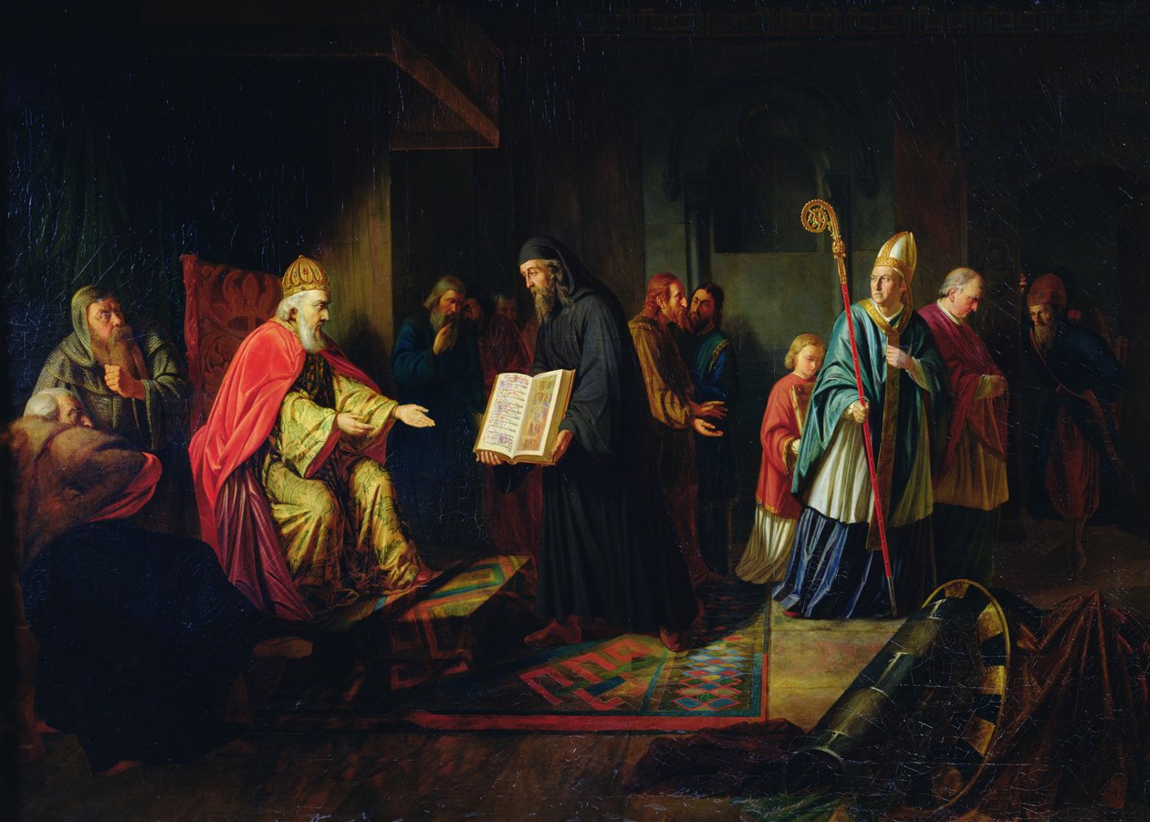 Vladimir Svyatoslavich den store valgte religionen i 987 av Johann Leberecht Eggink