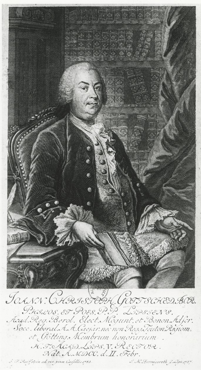 Portrett av Johann Christoph Gottsched av Johann Martin Berningeroth