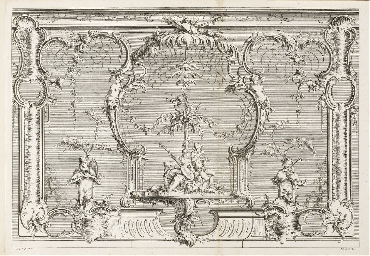 Design for en skjerm av Johann Michael Hoppenhaupt