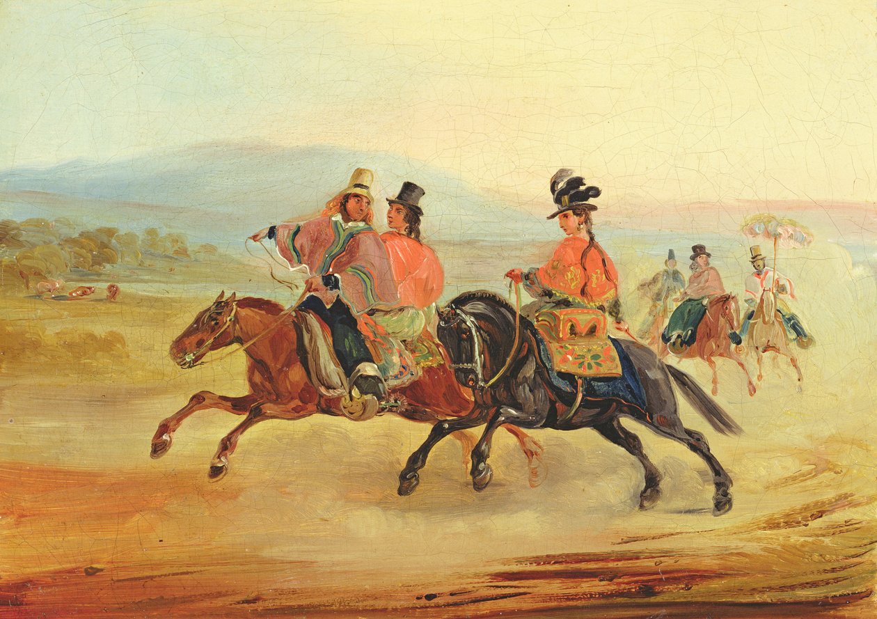 Chilenske ryttere, ca. 1835-36 av Johann Moritz Rugendas