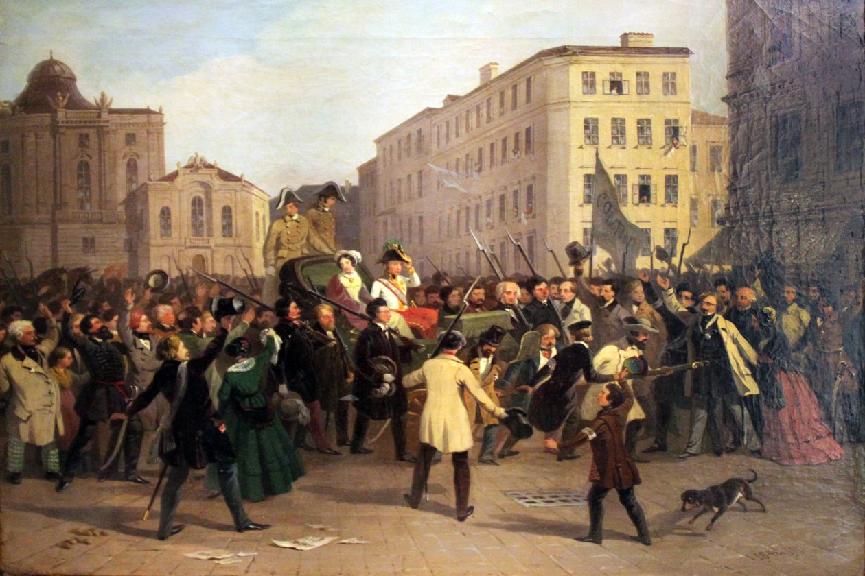 Keiser Ferdinands kjøretur, 15. mars 1848 av Johann Nepomuk Hofel